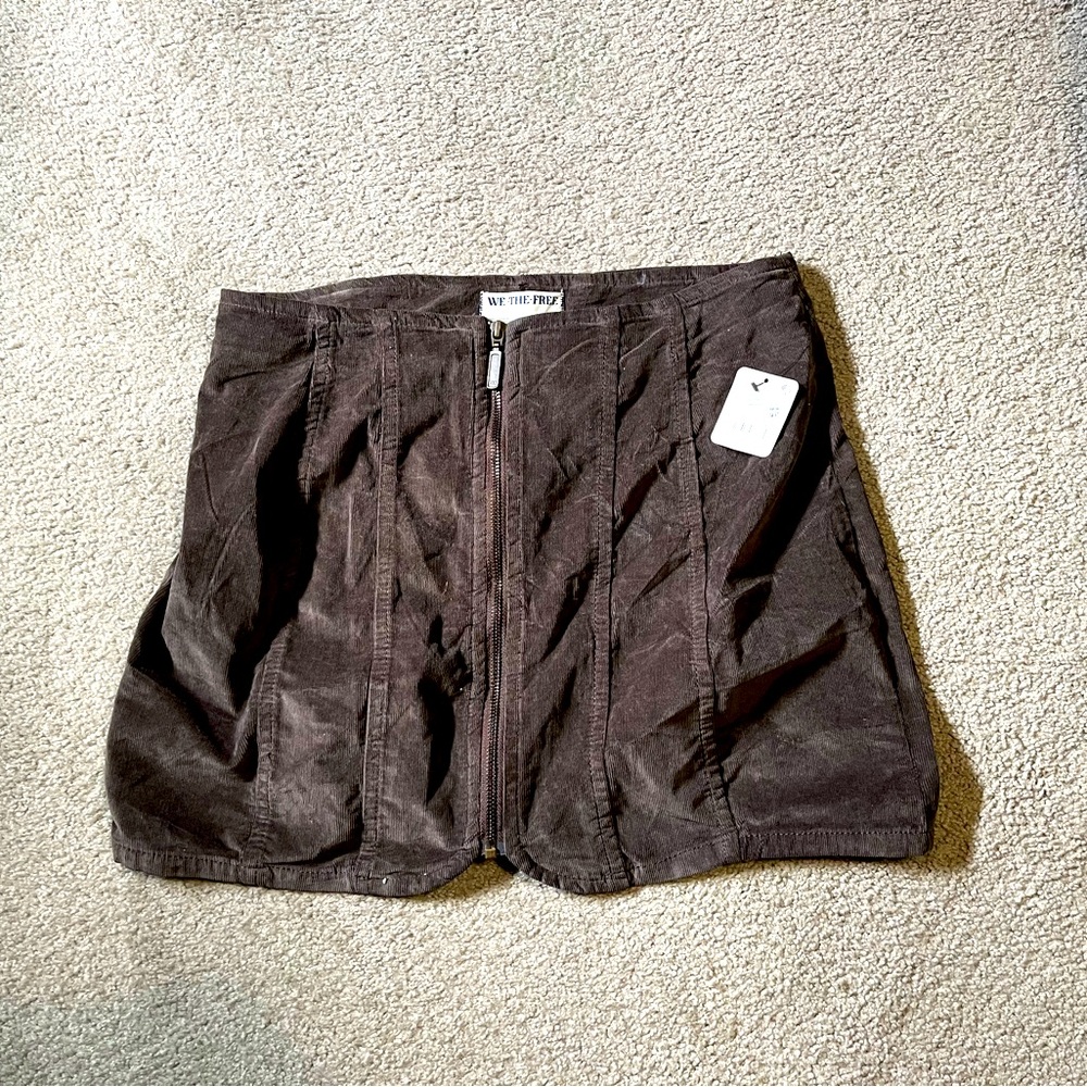 Free People brown corduroy skirt